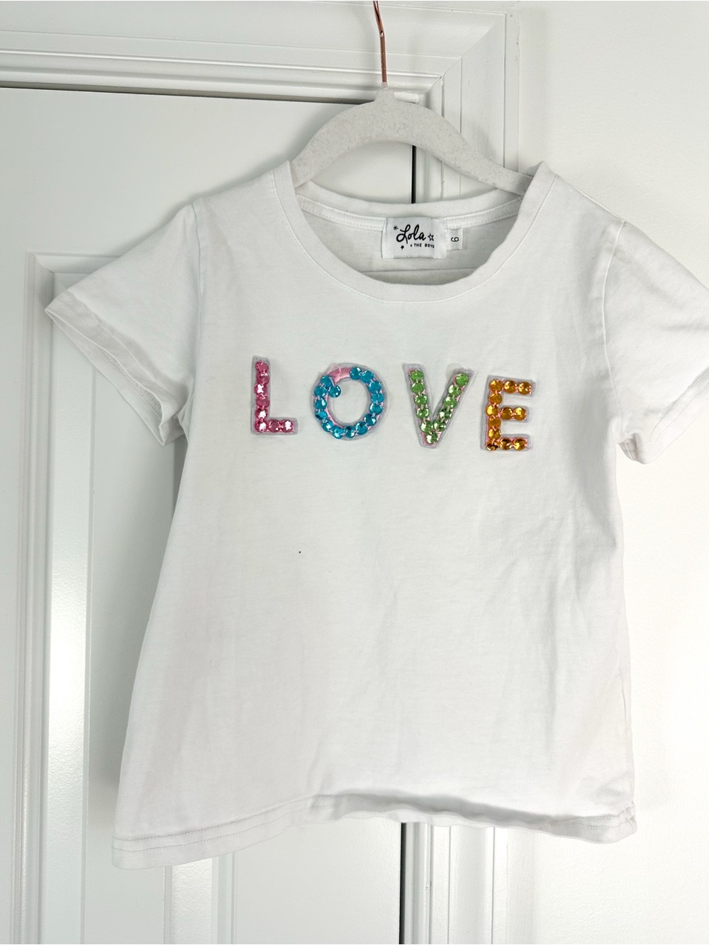 Lola & the boys Love Sequin Tee size 6 PLAY/FLAWED